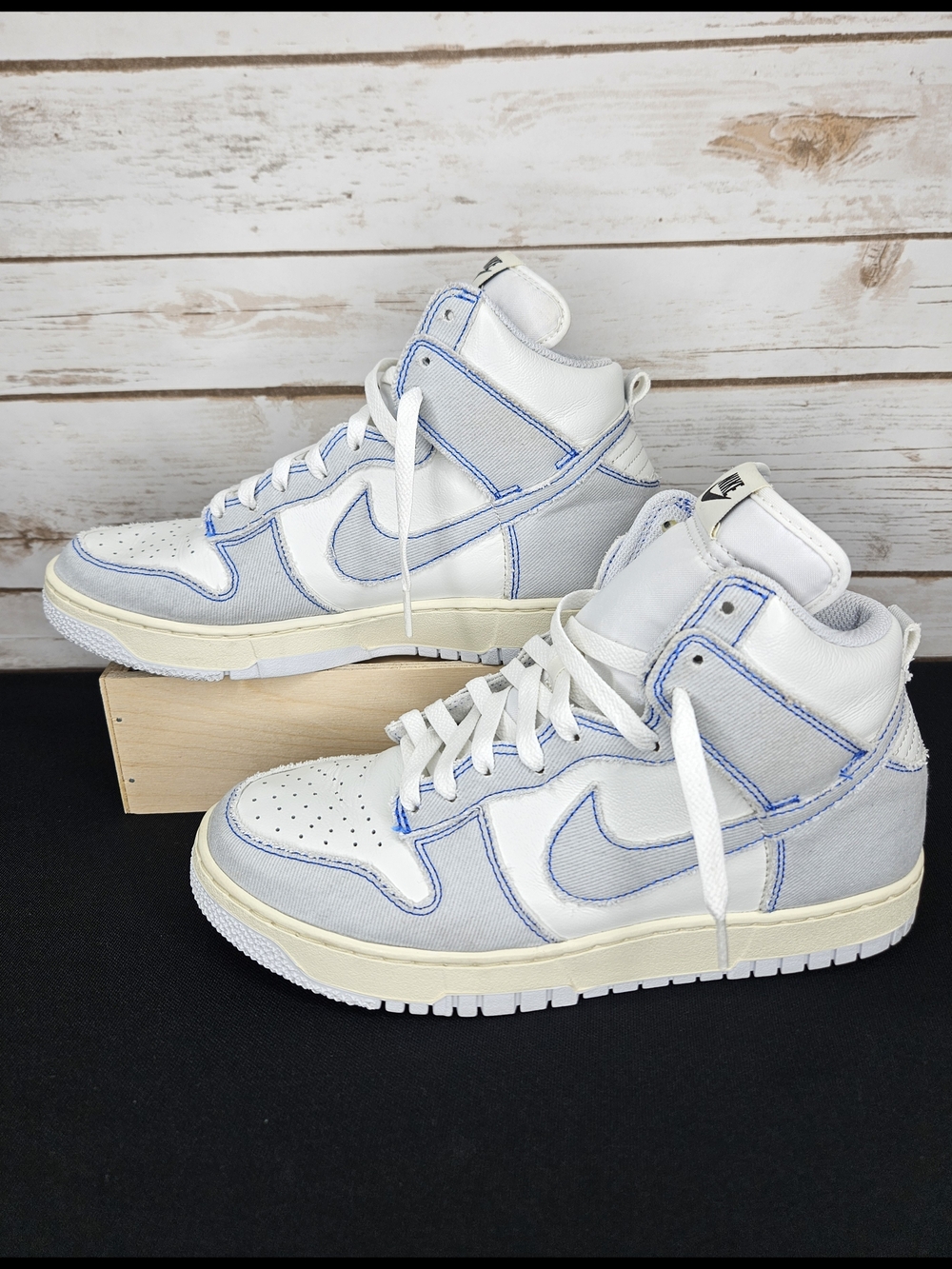 Nike Dunk High 1985 Blue Denim Sneakers Size 8